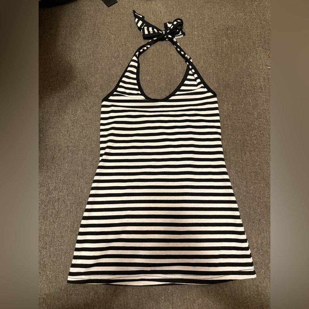 CatWorld Black and White Striped Tank Top